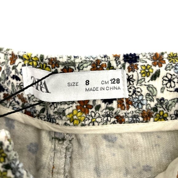 Zara Fine-Wale Corduroy Floral Jacket and Pants Set Girl's 7/8 - Picture 12 of 16